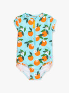 GIRL'S ORANGE YOU THE SWEETEST SWIMSUIT- blue