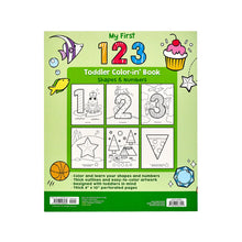 Load image into Gallery viewer, 123: SHAPES + NUMBERS TODDLER COLORING BOOK