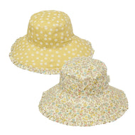 REVERSIBLE PETAL RUFFLE SUN HAT- (3-6yrs)