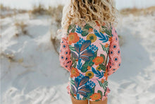 Load image into Gallery viewer, FLORAL RASH GUARD ONE-PIECE