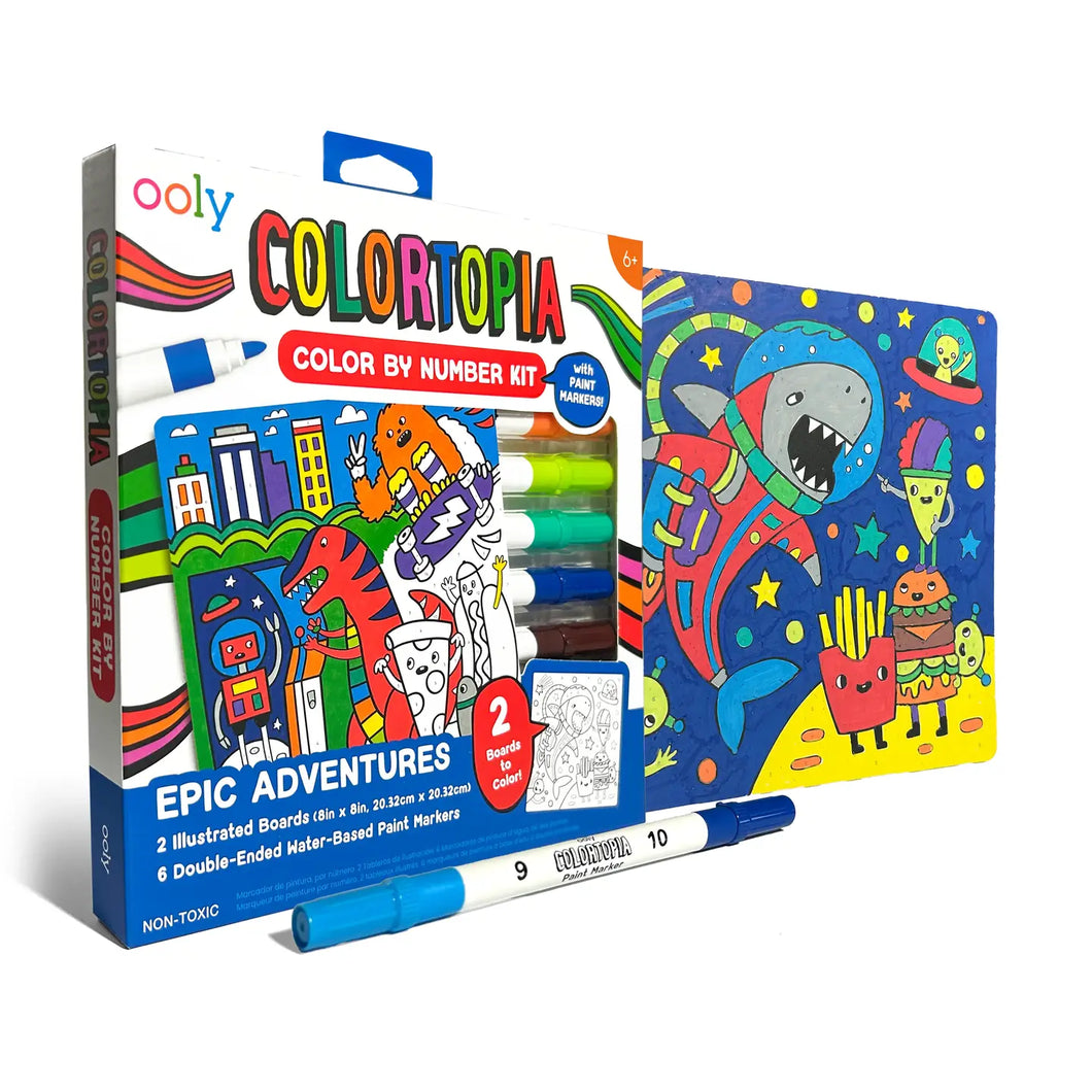 COLORTOPIA PAINT MARKER BY NUMBER KIT - Epic Adventure
