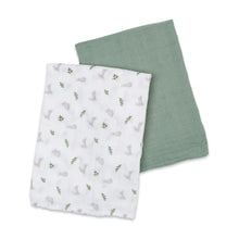 Load image into Gallery viewer, LULUJO SWADDLE SET - Bunnies &amp; Fern