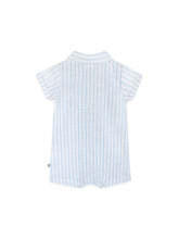 Load image into Gallery viewer, AQUA EMBROIDERED ORGANIC ROMPER