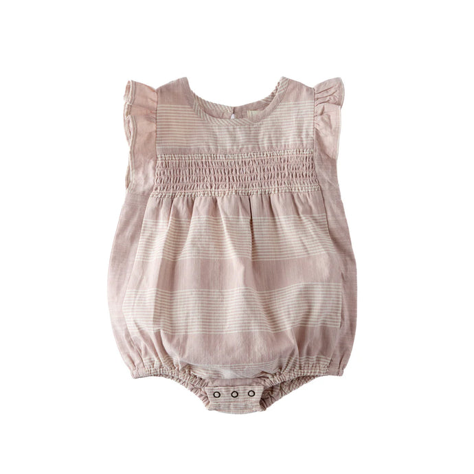 COASTAL STRIPE FLUTTER ONESIE-blush