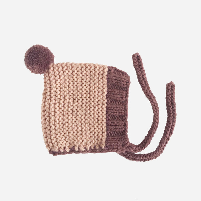 COLOR BLOCK BONNET - blush + mauve