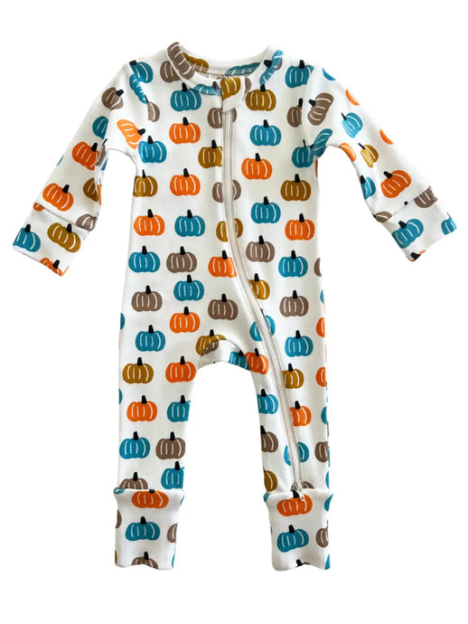 ORGANIC 2-WAY ZIP ROMPER - blue pumpkin patch