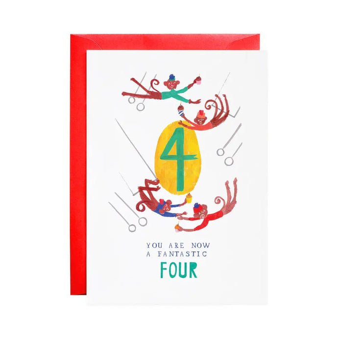 CARD - four mischievous monkeys