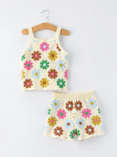Load image into Gallery viewer, CROCHET FLORAL SHORT SET