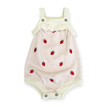 Load image into Gallery viewer, STRAWBERRY KNIT EMBROIDERED ROMPER