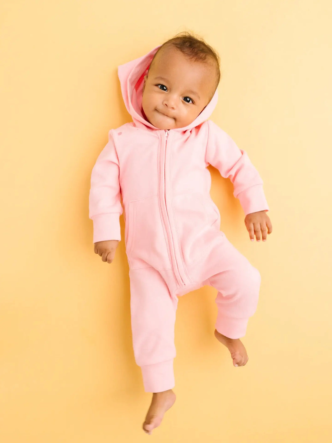 HOODIE JUMPSUIT - PETAL PINK
