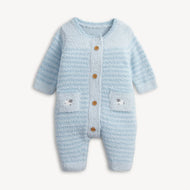CHENILLE BLUE SWEATER ROMPER