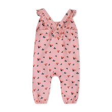 Load image into Gallery viewer, STRAWBERRY RUFFLED ORGANIC MUSLIN JUMPSUIT