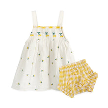 Load image into Gallery viewer, LULU EMBROIDERED ORGANIC DRESS &amp; BLOOMER