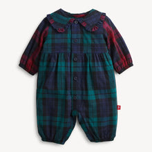 Load image into Gallery viewer, PLAID FLANNEL BABY GIRL ROMPER
