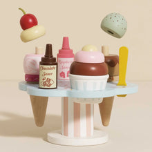 Load image into Gallery viewer, WOODEN ICE CREAM STAND &amp; TOPPINGS