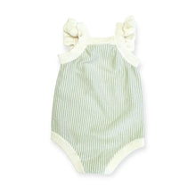 Load image into Gallery viewer, CHERRY STRIPE EMBROIDERED ROMPER