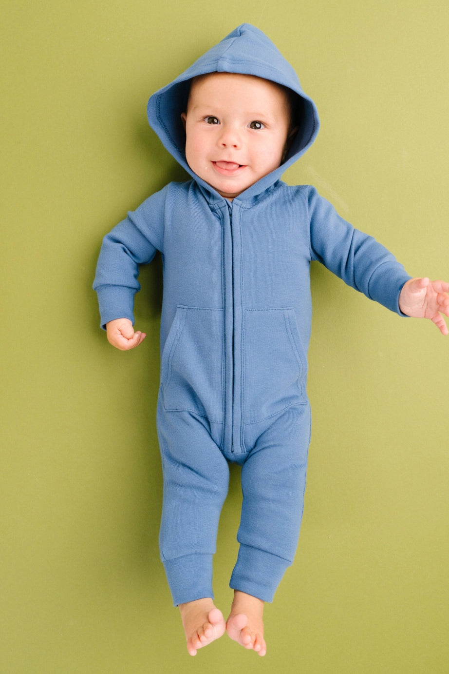 HOODIE JUMPSUIT - LAKE BLUE