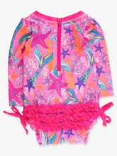 Load image into Gallery viewer, NEON SHIMMER MERMAID RASH GUARD SWIMSUIT