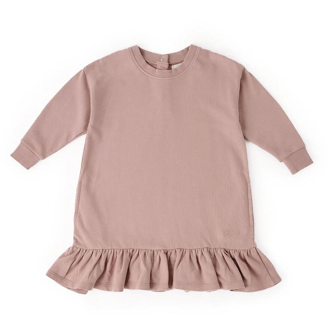 Ruffle Hem Dress - Soft peony