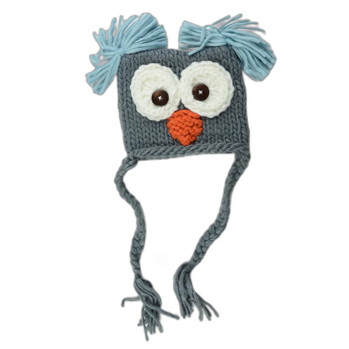 OTIS OWL KNIT HAT - zinc