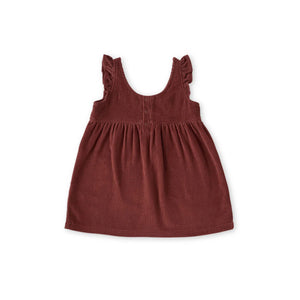 CORDUROY PINAFORE DRESS - mulberry