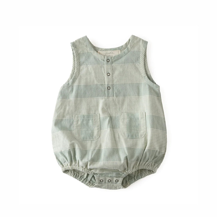 COASTAL STRIPE ONESIE - lagoon