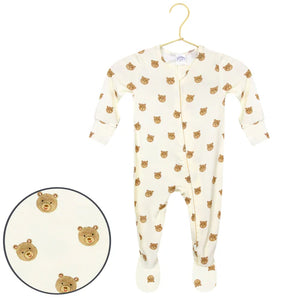 ZIPPER FOOTIES - teddy
