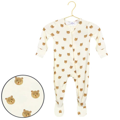 ZIPPER FOOTIES - teddy