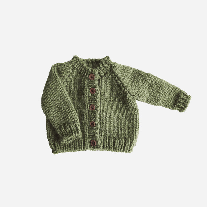 KNIT CARDIGAN-olive