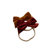 Load image into Gallery viewer, VELVET BABY BOW HEADBAND - multiple colors