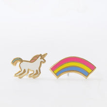 Load image into Gallery viewer, EARRINGS - rainbow + unicorn