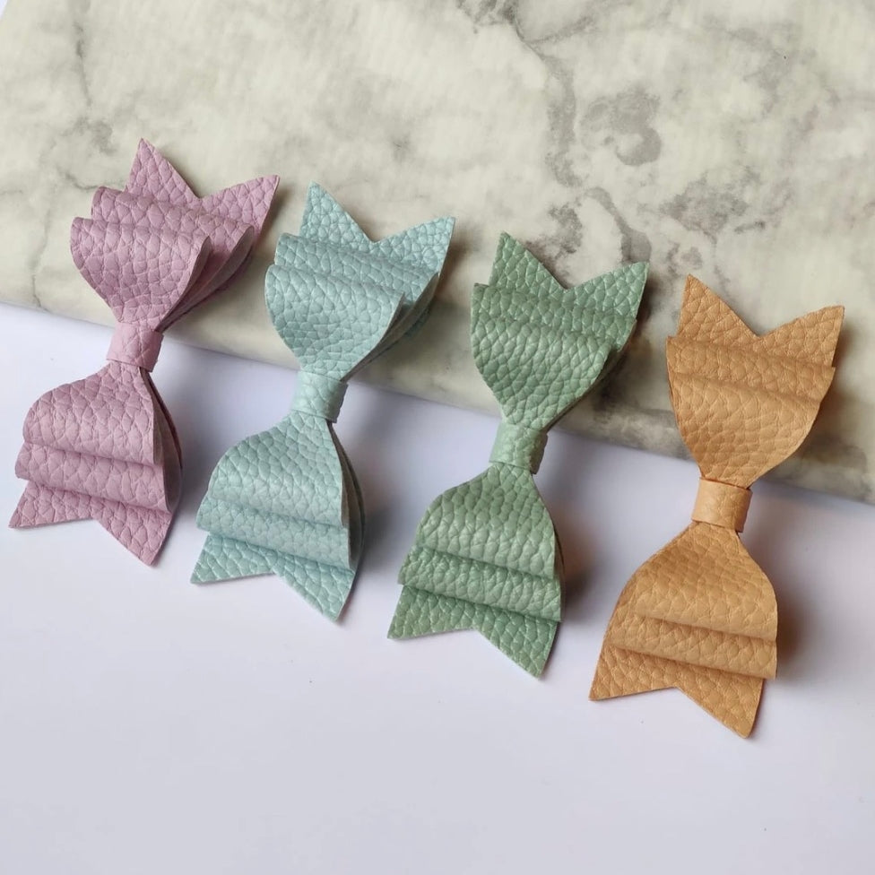 VEGAN LEATHER BOWS - muted colors