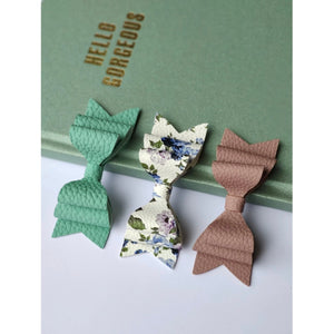 VEGAN LEATHER BOWS - fall floral