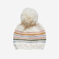 POM POM BEANIE - pastel stripe