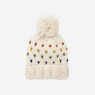 POM POM BEANIE - retro hearts
