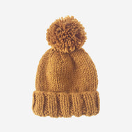 POM POM BEANIE - mustard
