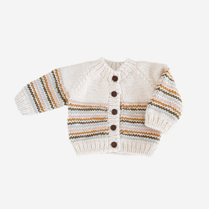 KNIT CARDIGAN-pastel stripe