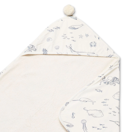 HOODED TOWEL - aquatic blue
