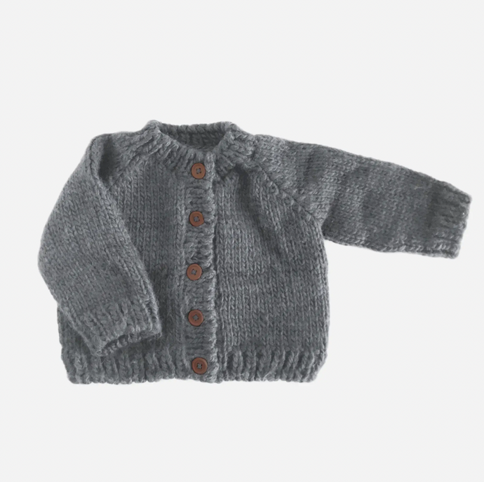 KNIT CARDIGAN-zinc