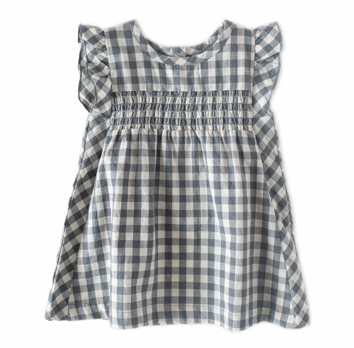 CheckMate Flutter Dress-navy