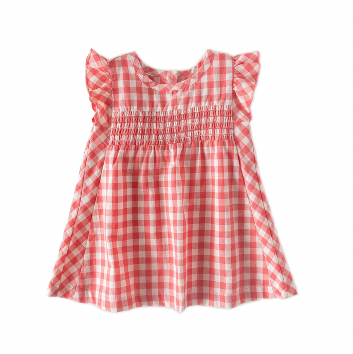 CheckMate Flutter Dress-red