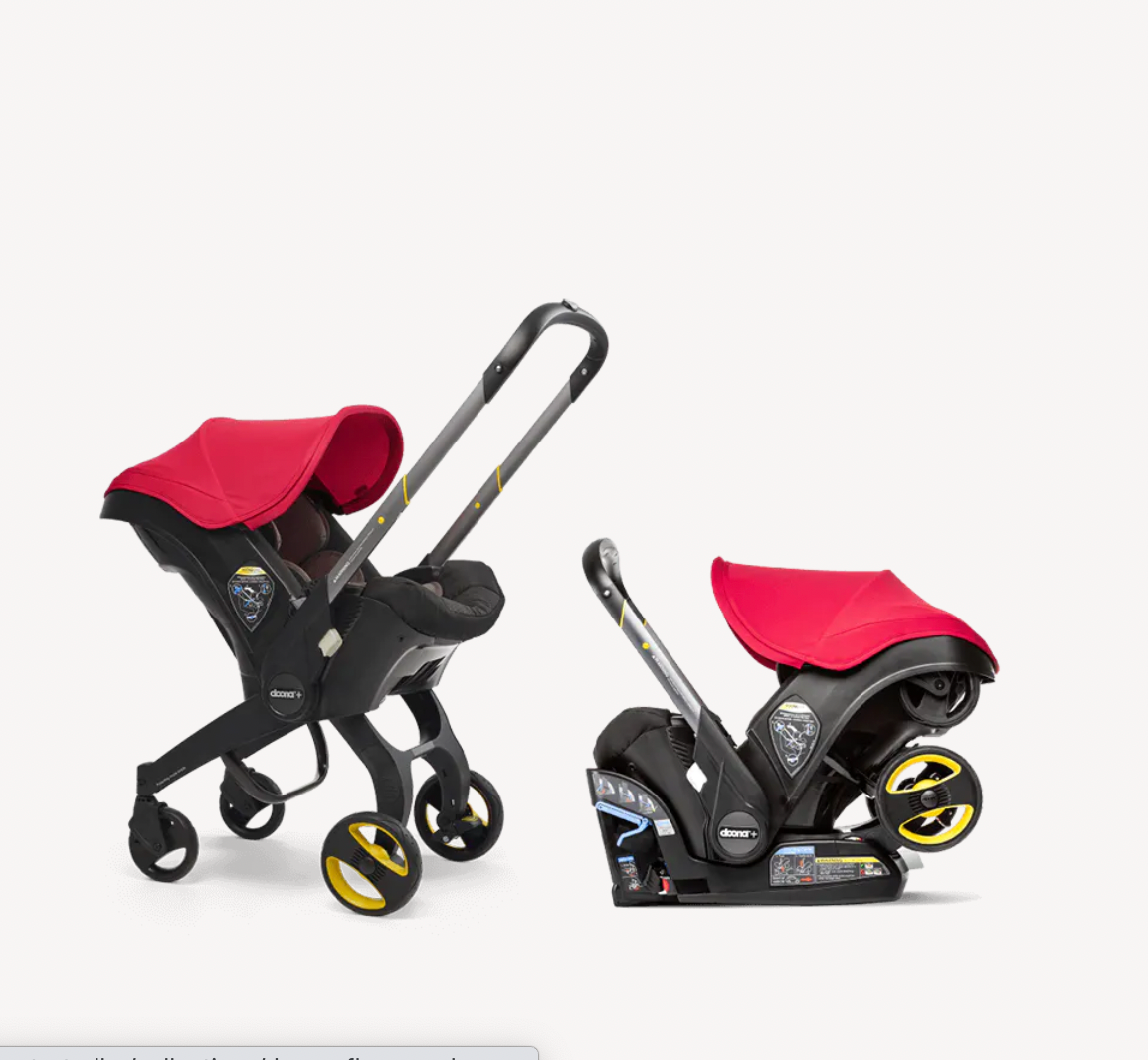 stroller that folds into a car seat Doona Infant Car Seat & Stroller Flame Red