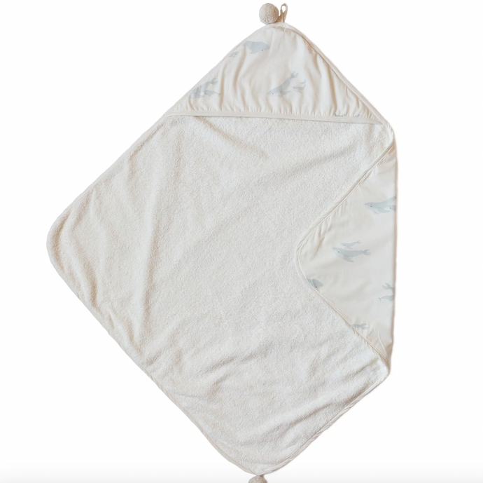 HOODED TOWEL - whales