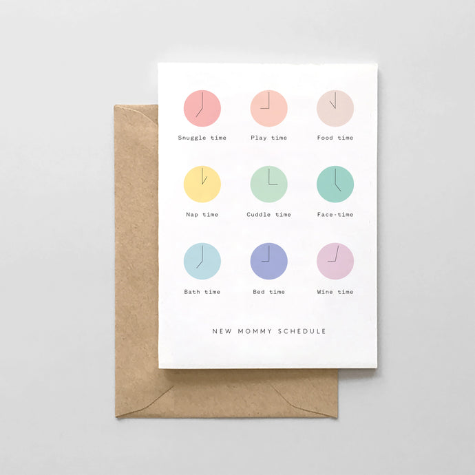 CARD - new mommy schedule