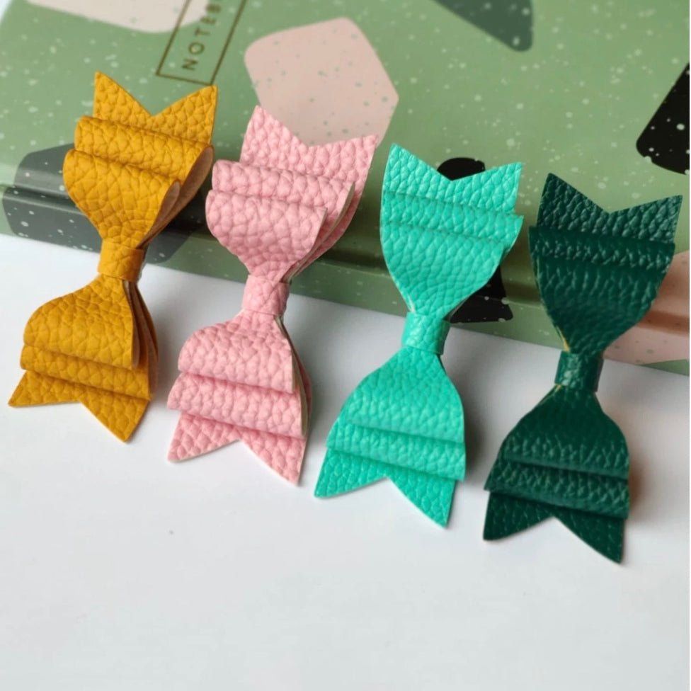 VEGAN LEATHER BOWS - bold colors