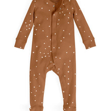 Load image into Gallery viewer, FOOTED PAJAMAS - clay square dot