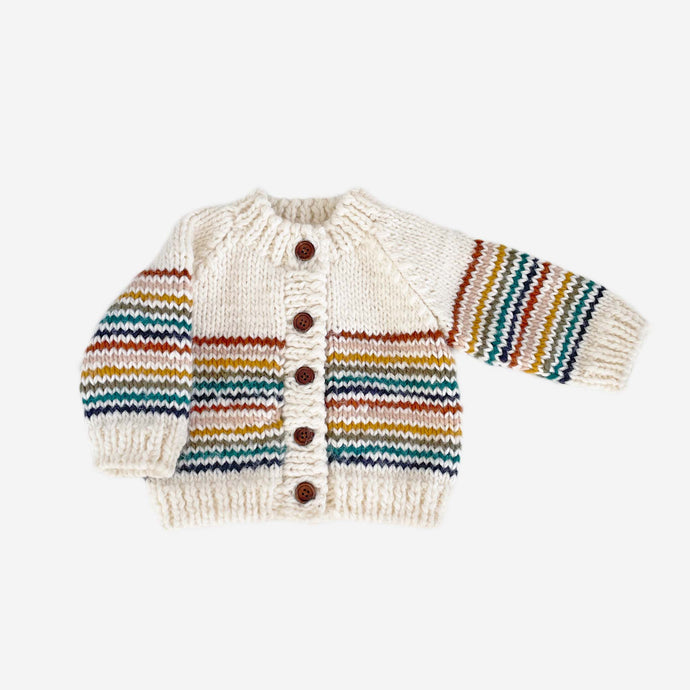 KNIT CARDIGAN-retro stripe