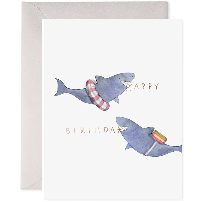 CARD - birthday sharks