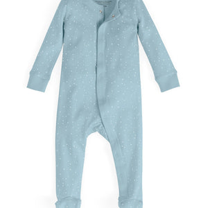 FOOTED PAJAMAS - speckled blue